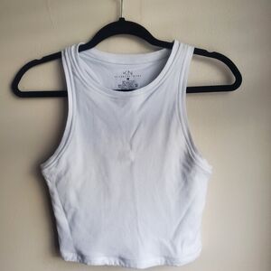 Klassy Network White  Crop Tank Top